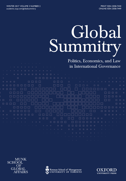 Global Summitry journal front page.