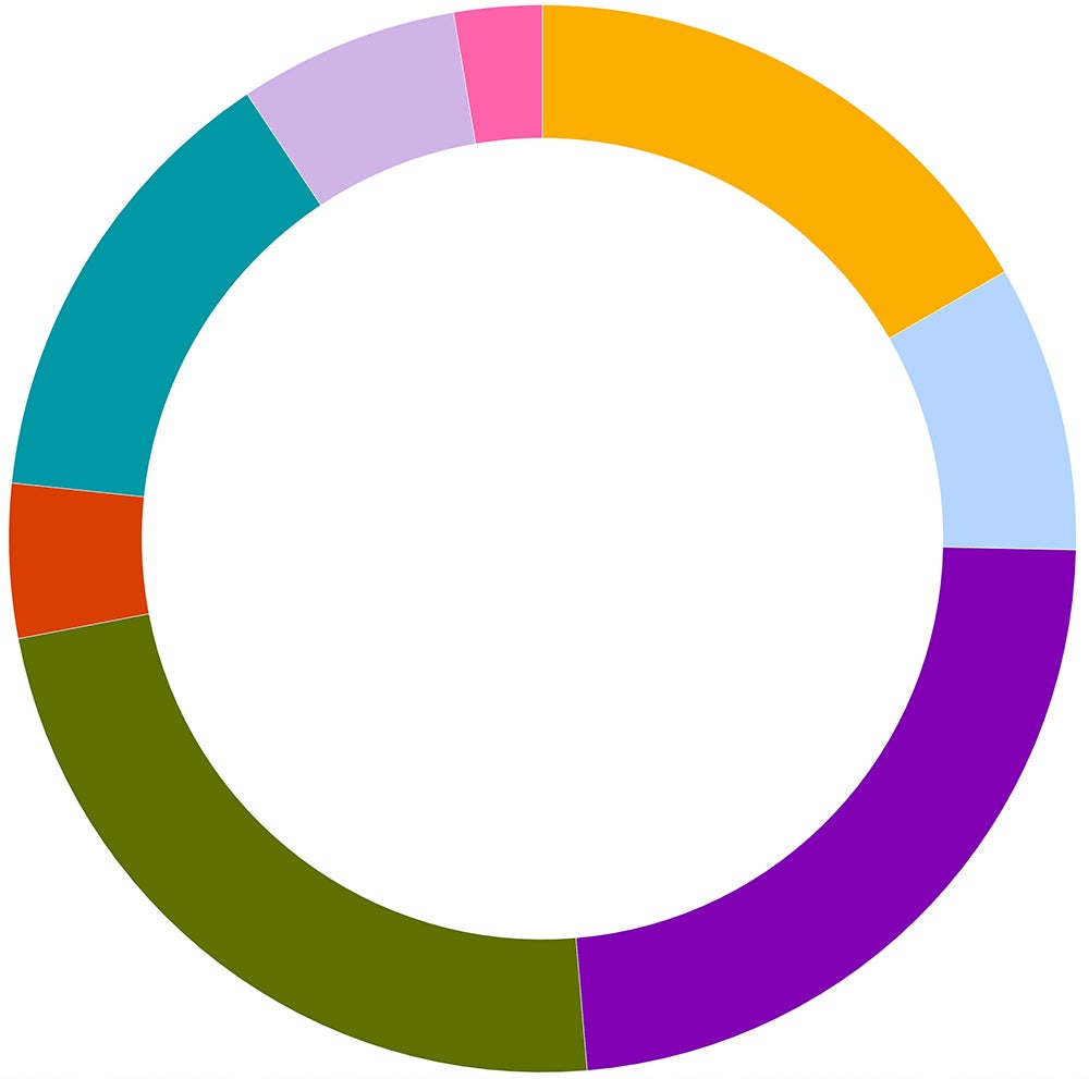 career outcomes for MA Political Science graduates by industry pie graph