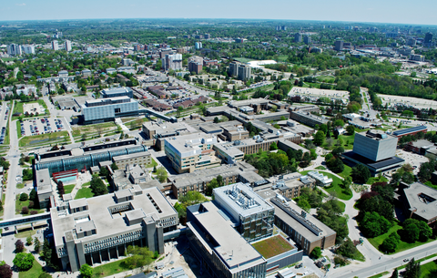 Aerial view of campus