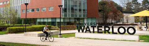 Person biking down main path