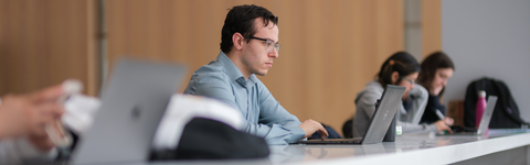 Person working on a laptop