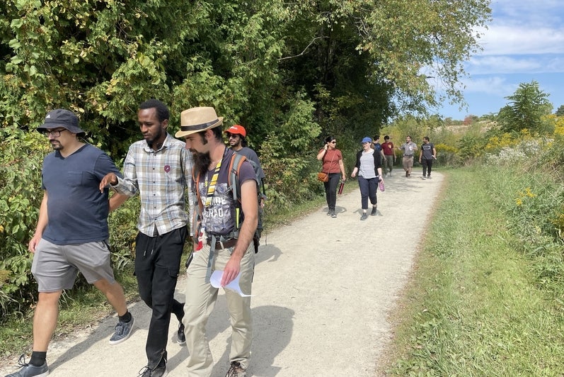 Postdocs on nature walk