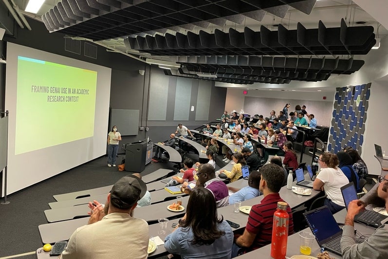 Postdocs in lecture hall