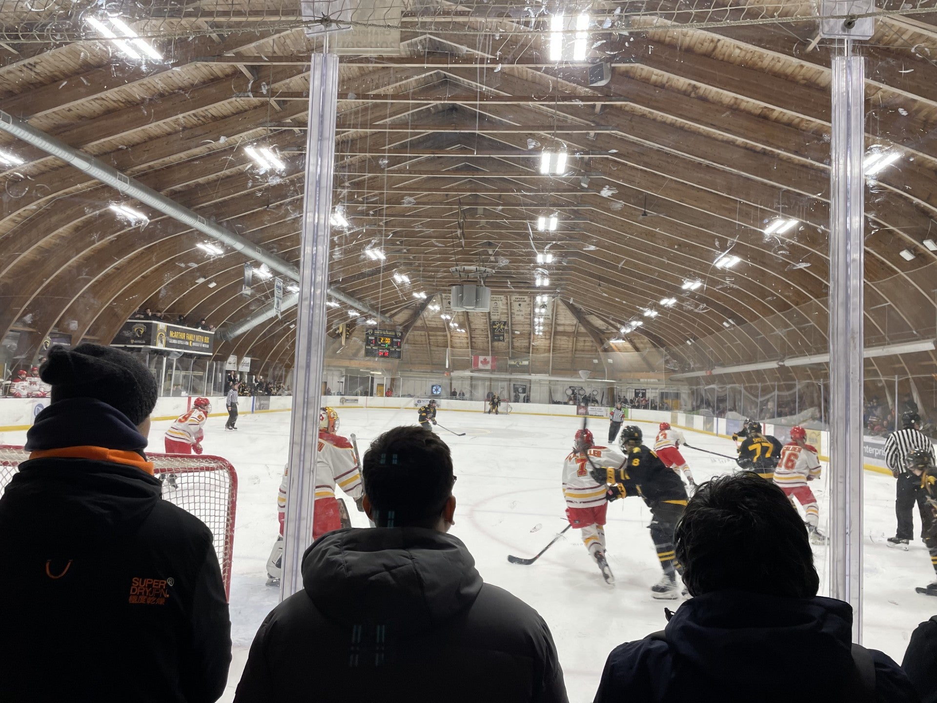 People watching a hockey game at CIF