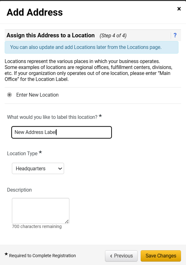 Add Address - step 4