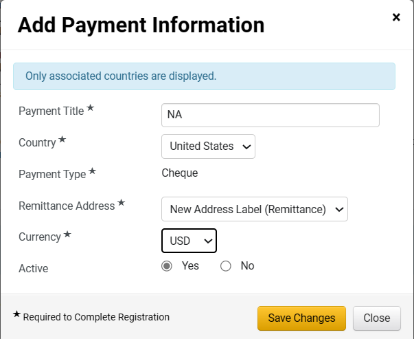 Add payment information - Company