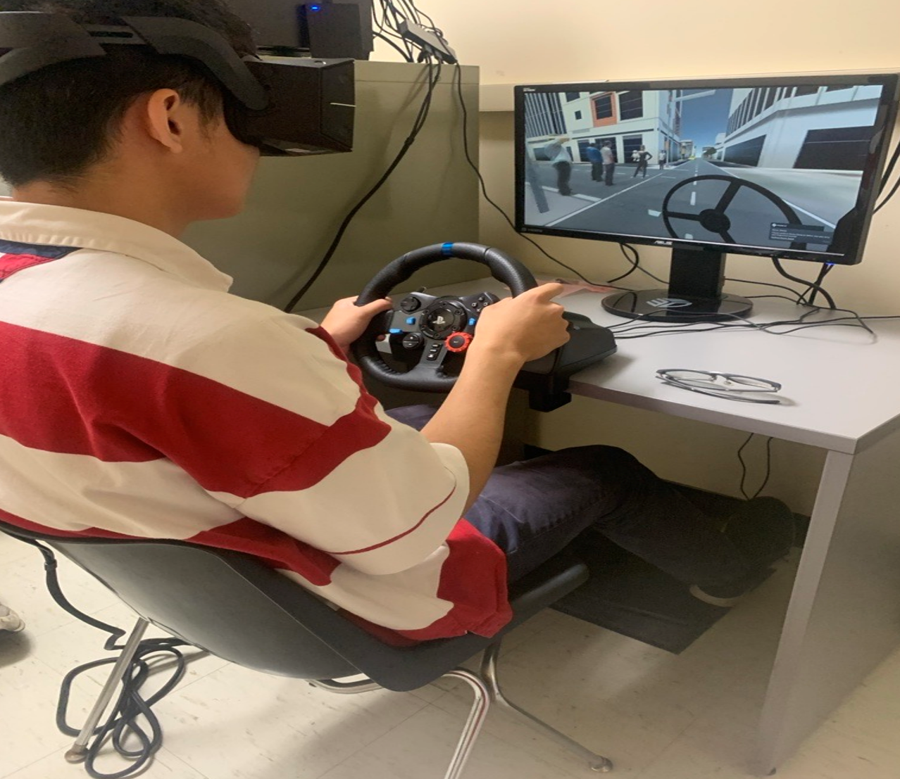 Boy using VR