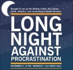 Flyer with information about-Long Night Against Procrastination
