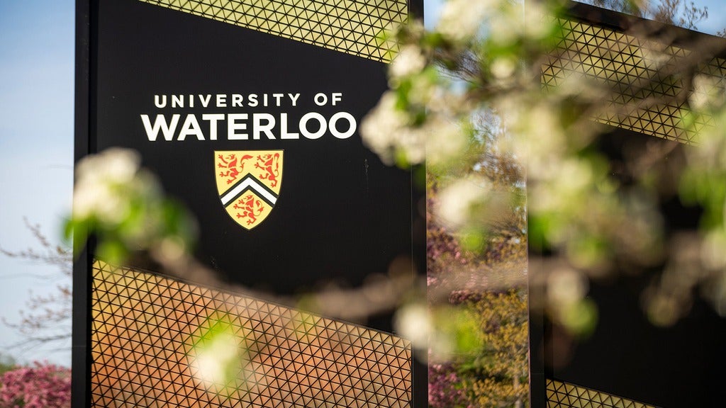 University of Waterloo institution sign.