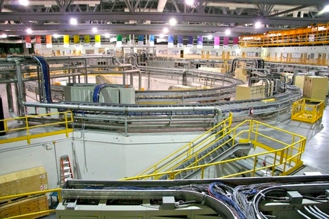View of booster and storage rings at the Canadian Light Source synchrotron