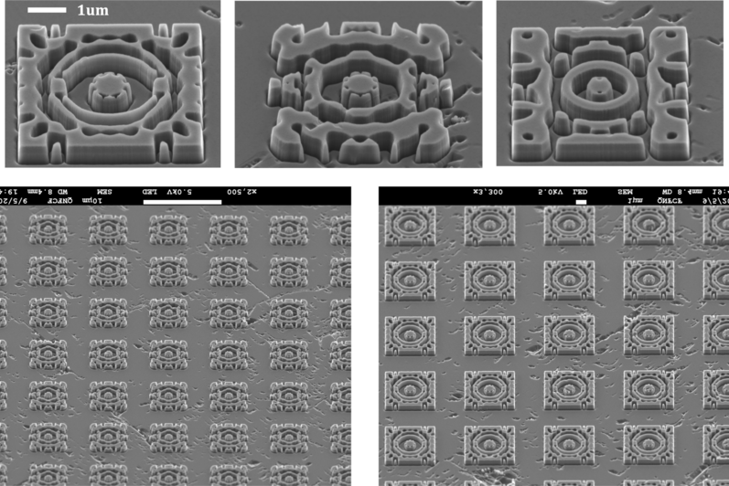 The group used an automated, inverse design approach to optimize the shape of a two-dimensional structure sculpted into a diamond surface. The device size is about 1 micrometre - 100 times smaller than the width of a human hair.