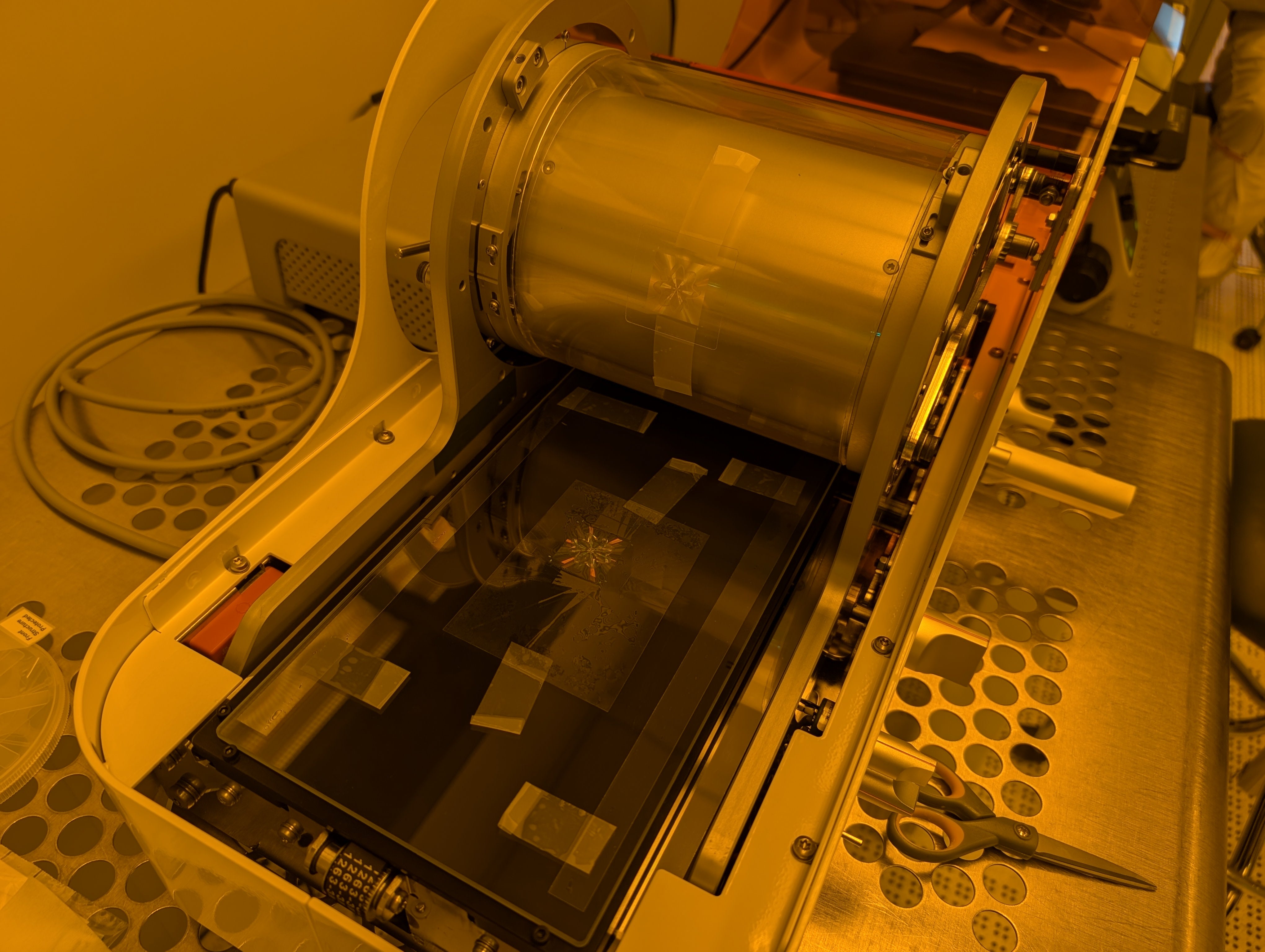 Stensborg NIL system opened to show mould and replica