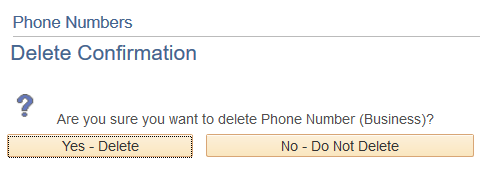 phone number delete confirmation