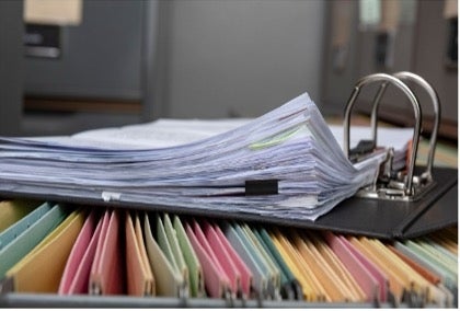 binder and file folders