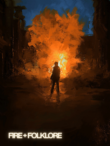 A poster for Fire and Folklore.