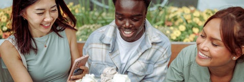 Students socializing.