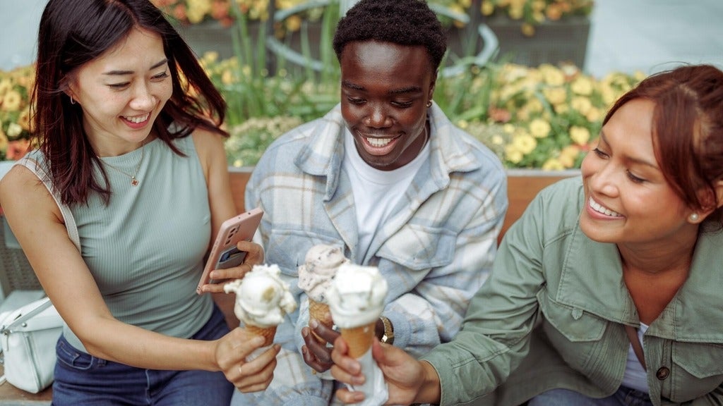 Students socializing.