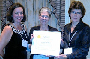 Sue Shaw receiving award
