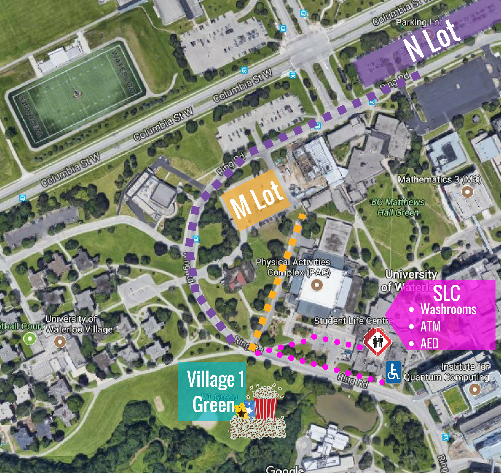 event site map for outdoor movie night