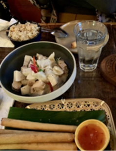 Food spread at the Makilala restaurant.