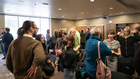 students and faculty talk after culturefest