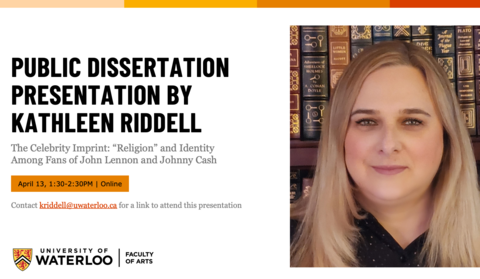 Poster for the event featuring an image of Kathleen Riddell. All content is in the test of this page