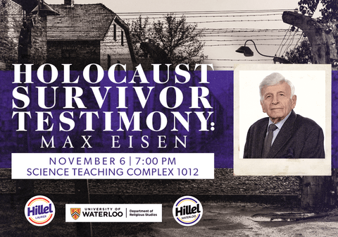 Holocaust Survivor Testimony event poster.