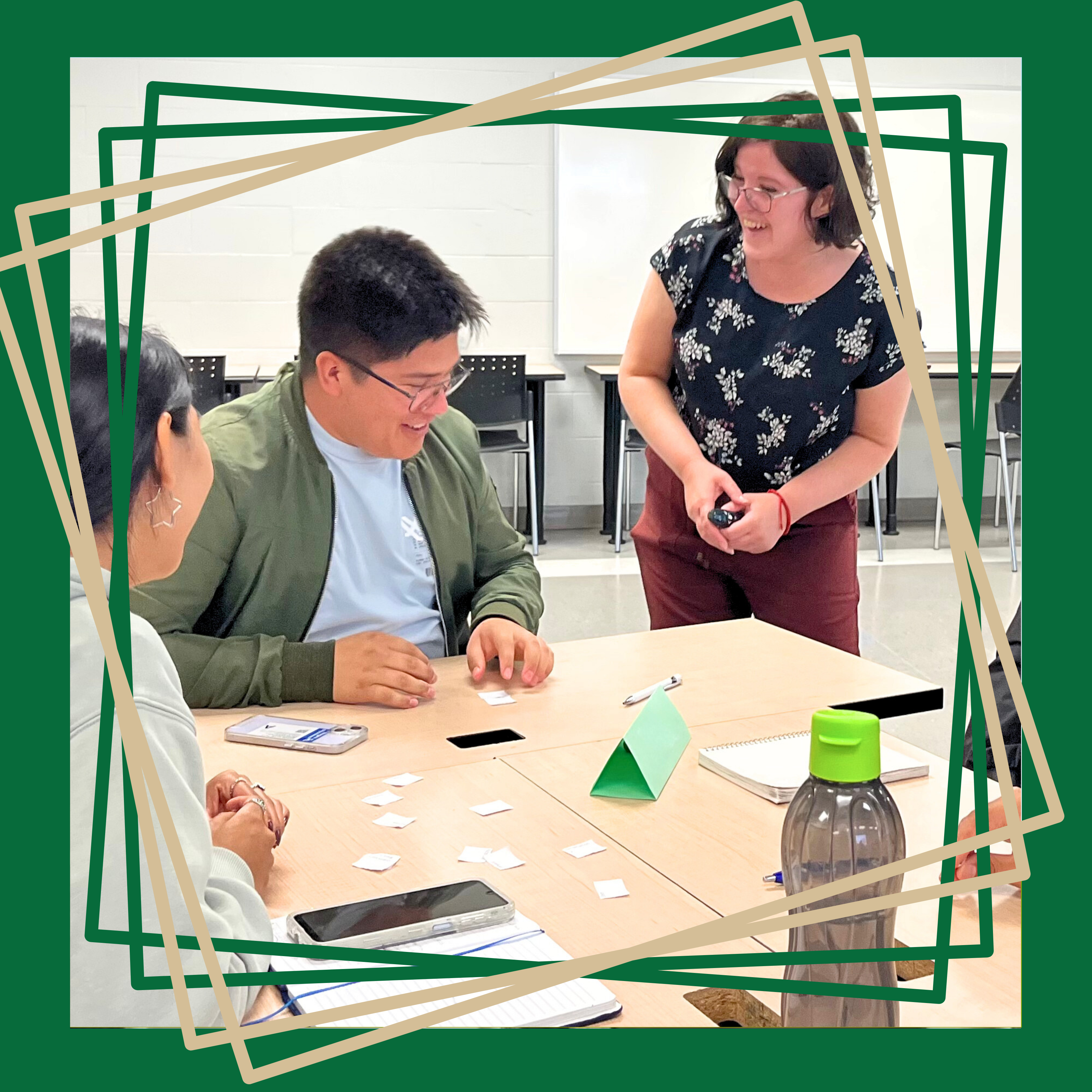 Graduate Students in a Classroom Socializing