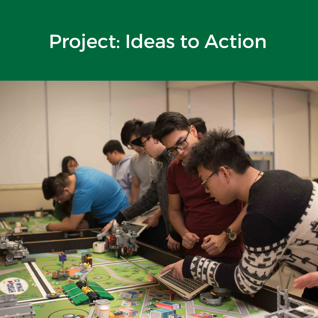 A diverse group collaborating at a table, building colorful LEGO structures together