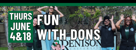 Banner stating Fun With Dons on Thursday, June 4 and 18