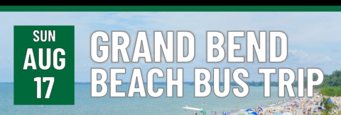 Header that says Grand Bend Beach Bus Trip