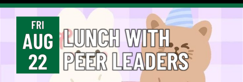 Header that says Lunch with Peer Leaders