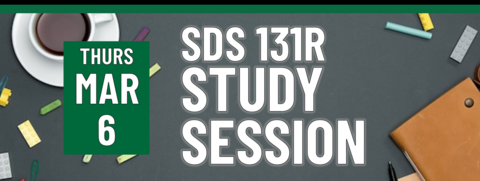 Header that says "Thurs march 6 - SDS 131R Study session"