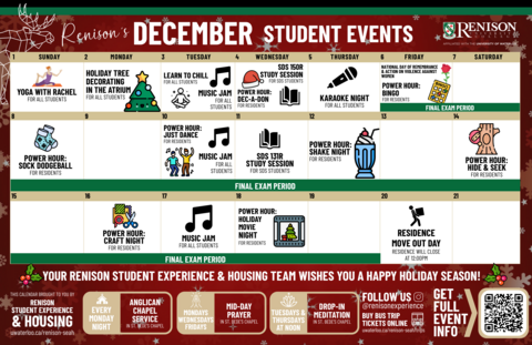 December 2024 Student Events Calendar