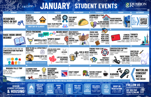 Renison Calendar January 2026