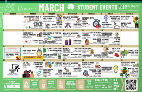 March Events Calendar
