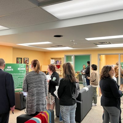 Groups of people talking