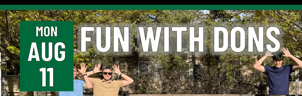 Header that says fun with dons