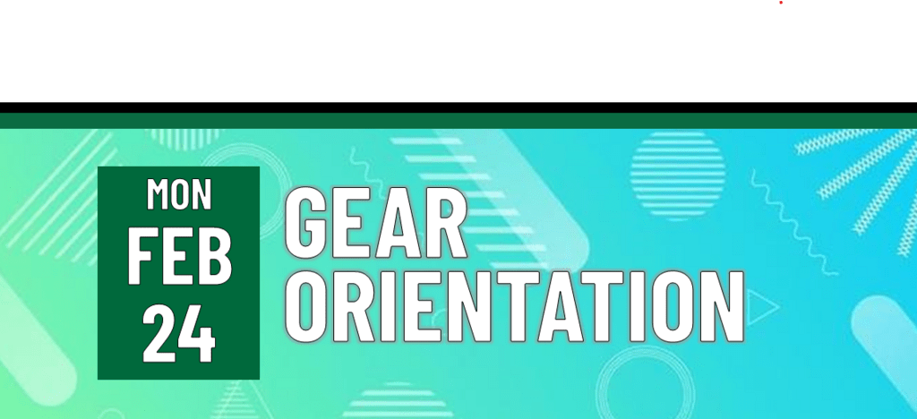 Header that "Mon feb 24 - GEAR orientation"