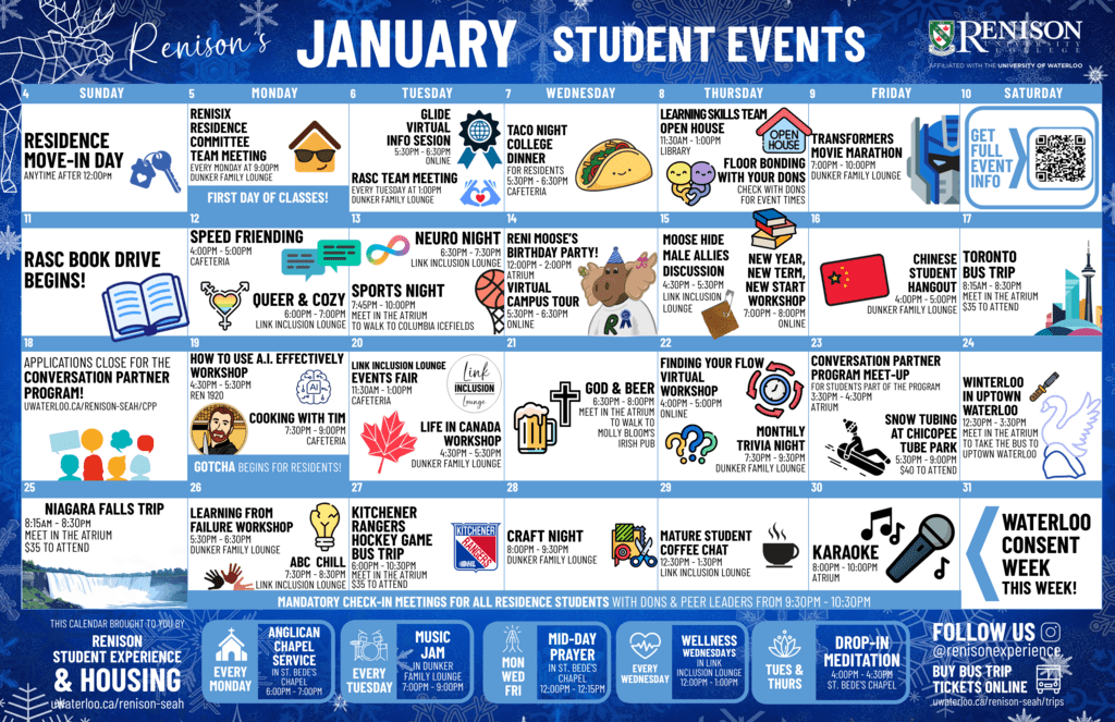 Renison Calendar January 2026