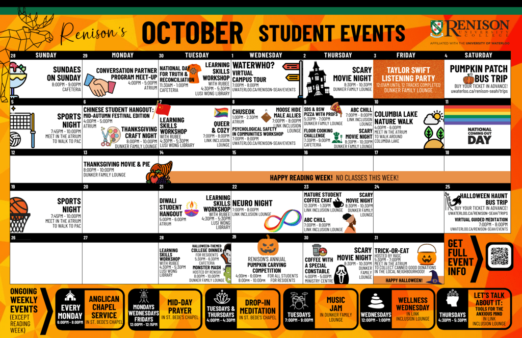 October 2025 Events Calendar