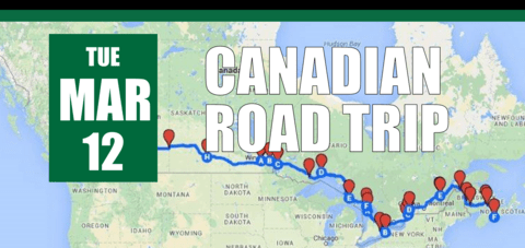 Canadian Road Trip on March 12