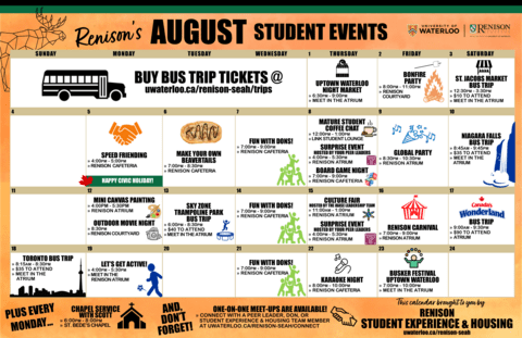 August Events Calendar