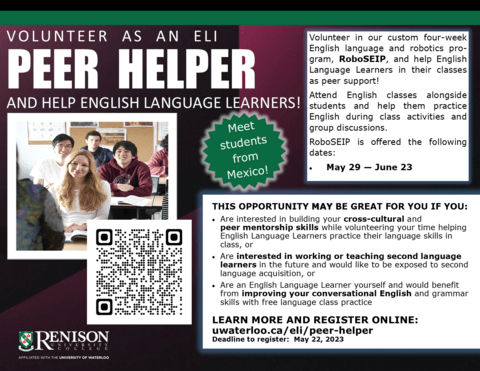 Volunteer as a Peer Helper!