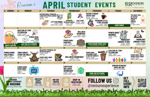 SEAH April 2026 Calendar