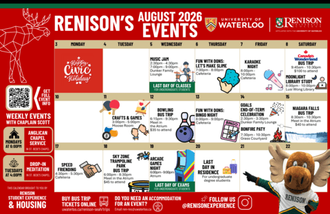 Renison Events Calendar August 2026