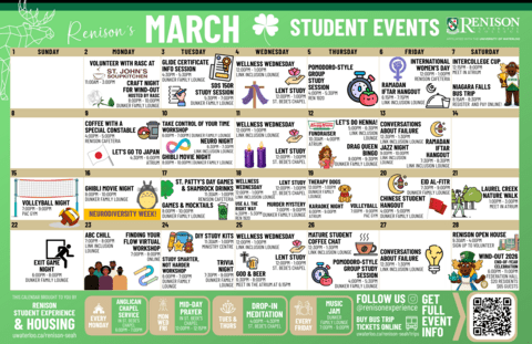 March Events Calendar