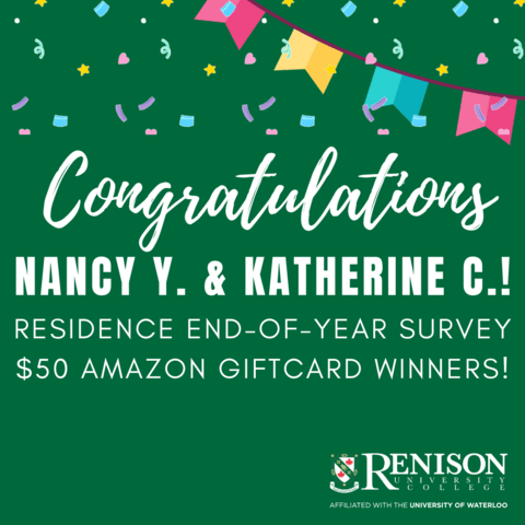 Congratulations Nancy Y and Katherine C!