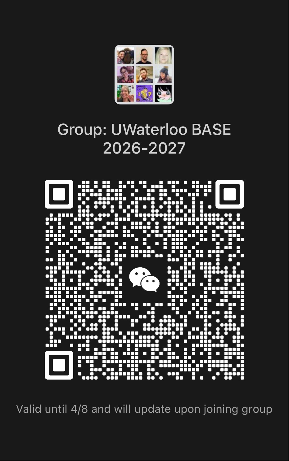 BASE 2026-27 WeChat QR code expires April 8