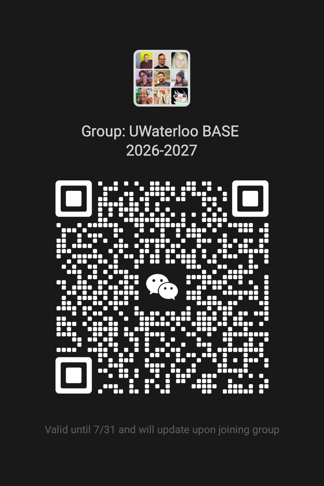 BASE 2026-27 WeChat QR expires July 31